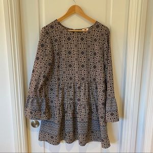 One Clothing Bohemian Long Sleeved Mini Dress